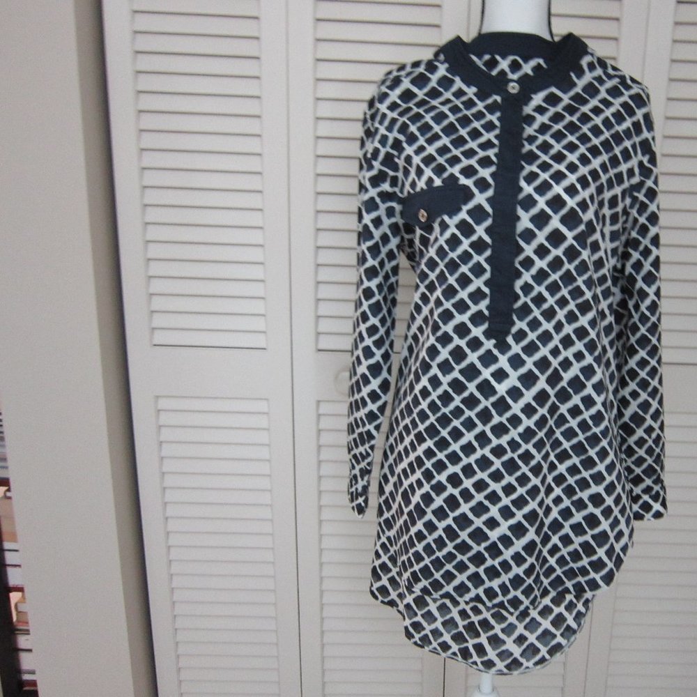 Coach Brand Navy/White Lg/G Blouse